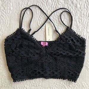 FRANCESCA’s Cara Black Lace Bralette Top Size Medium